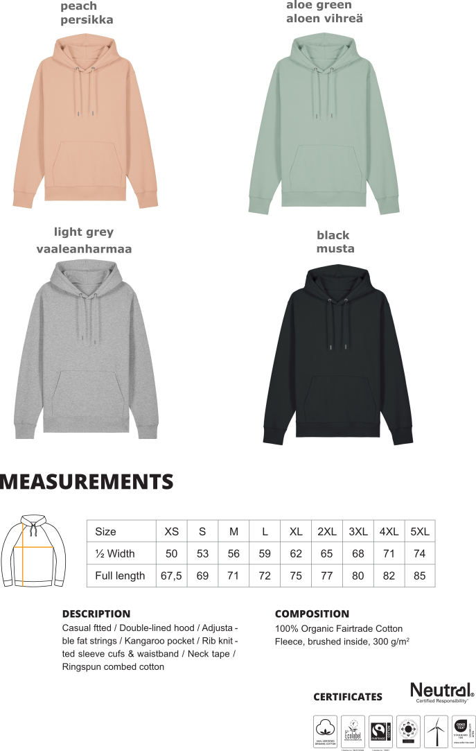 Brodeerattu piirroskuva huppariin