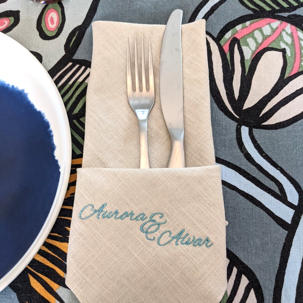 Napkin with two names