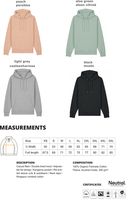 Brodeerattu piirroskuva huppariin