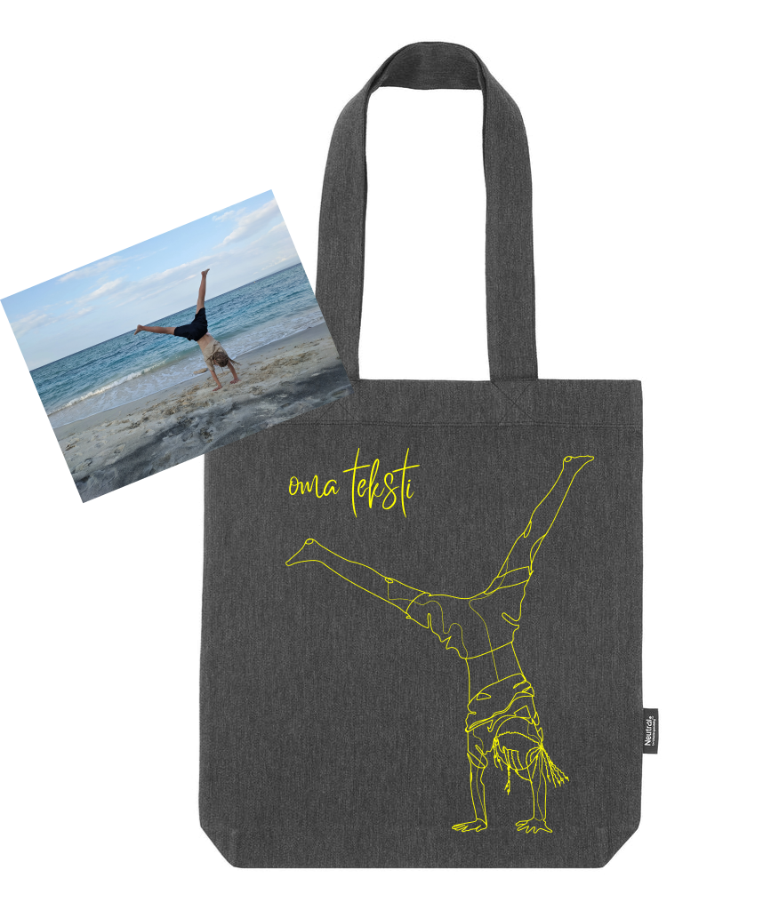 Printed line art of your own photo in a tote bag
