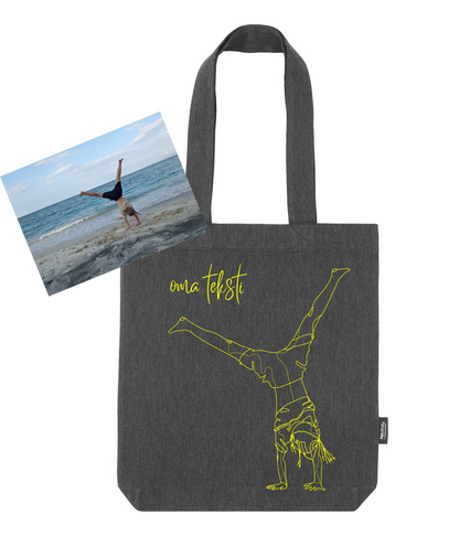 Printed line art of your own photo in a tote bag